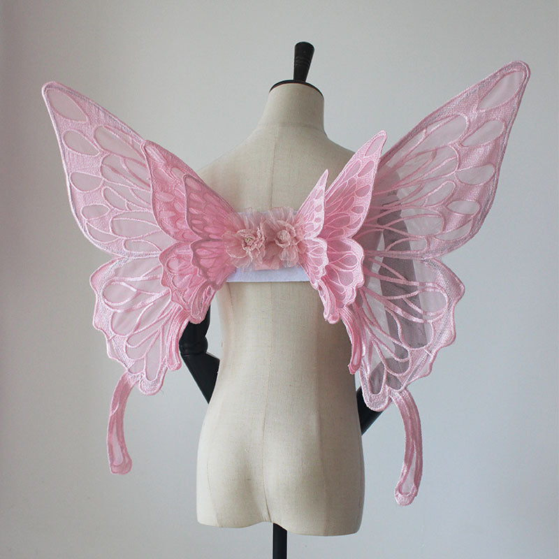 Cute Solid Color Butterfly Wings Back Decoration