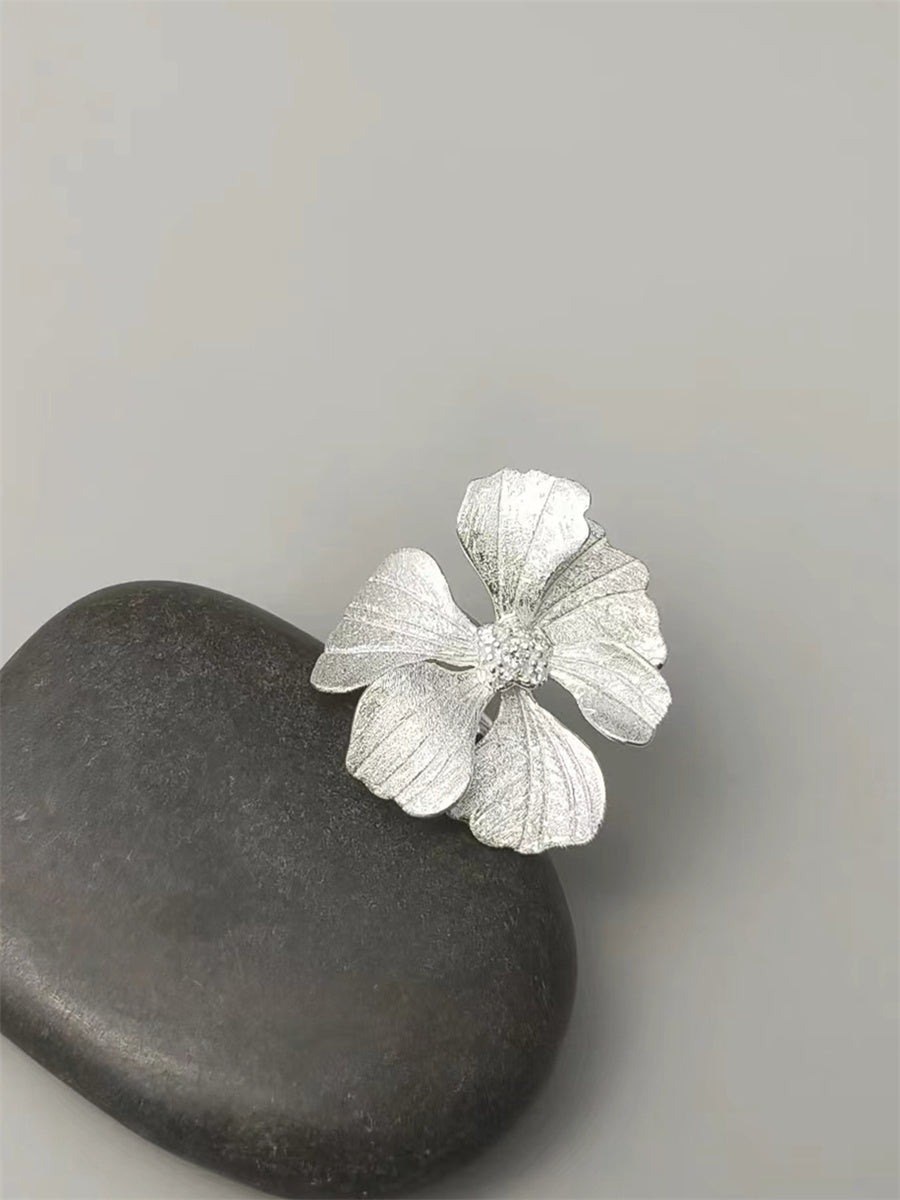 S925 Sterling Silver Mid-summer Night Dream Peony Ring