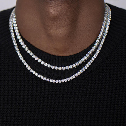 S925 Sterling Silver Tennis Chain Full Diamond