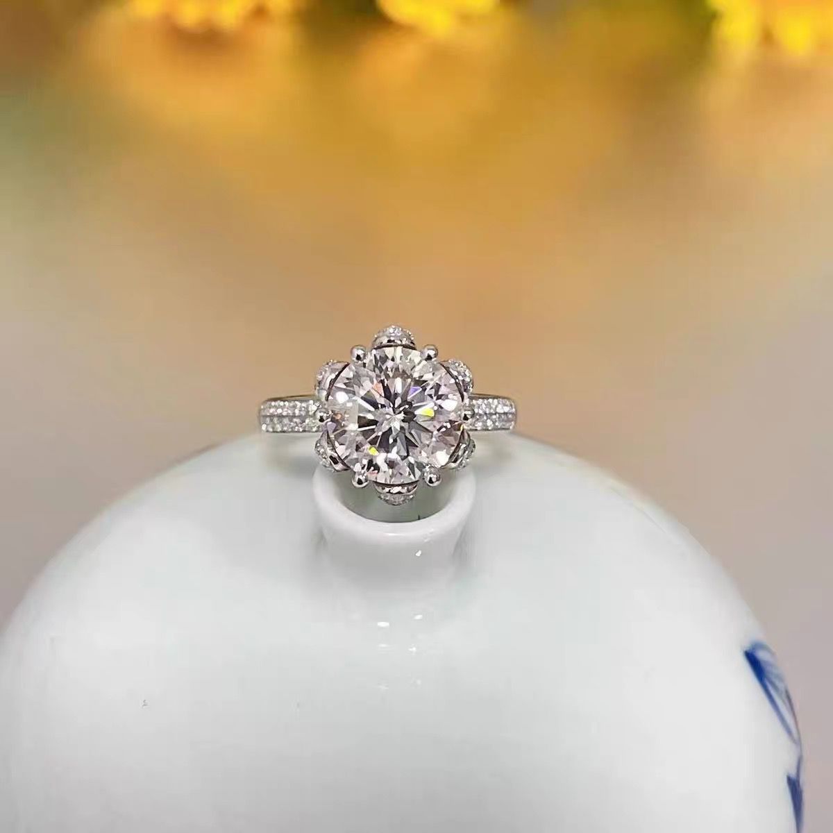 Bague Reine des glaces en moissanite pour femme