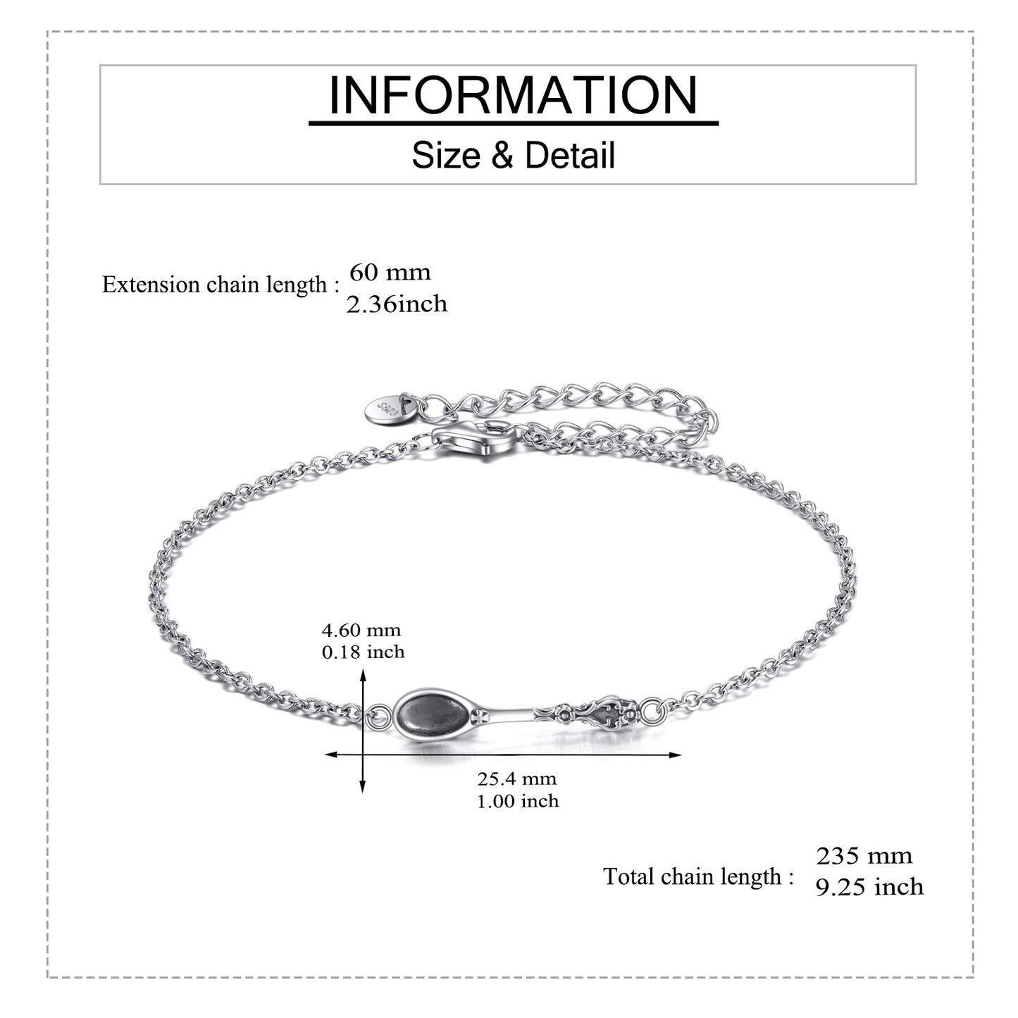 Bracelet cuillère en argent sterling 925 Bracelet cuillère Bijoux cuillère pour femmes filles cadeaux