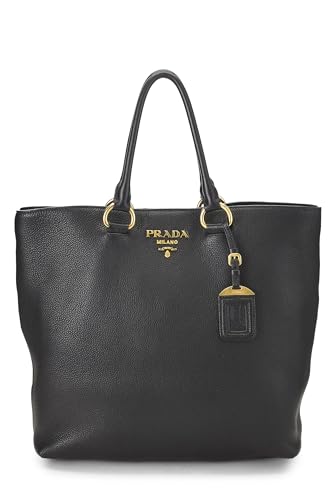 Prada, Pre-Loved Black Vitello Daino Phenix Tote, Black