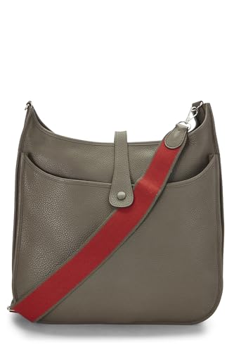 Hermès, Evelyne III Amazone TGM, Cuir Clémence Gris Étoupe d'occasion, Gris