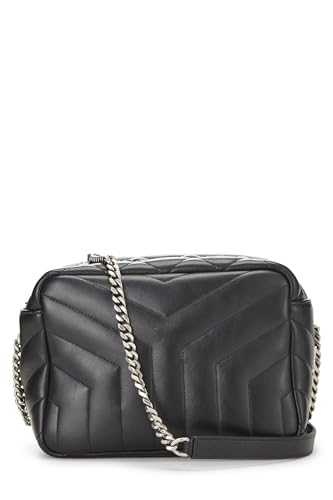 Yves Saint Laurent, Bolso bowling Lou pequeño de piel de becerro negra Pre-Loved, Negro