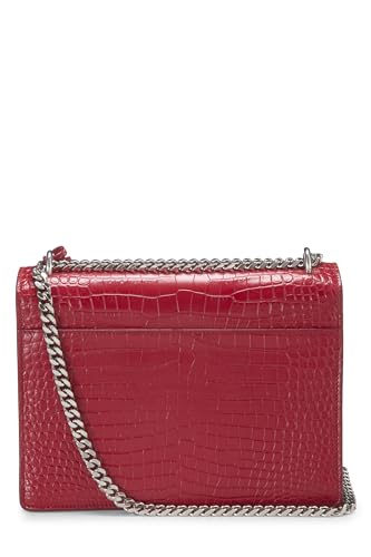 Yves Saint Laurent, Pre-Loved Red Embossed Leather Sunset Medium, Red