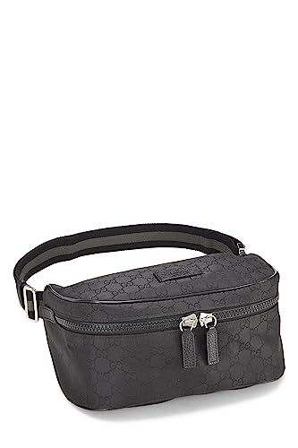 Gucci, pochette de taille en nylon GG noire d'occasion, noir