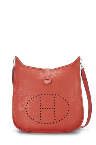 Hermès, Pre-Loved Rouge Tomate Clemence Evelyne III GM, Red