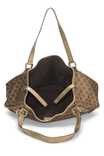 Gucci, sac fourre-tout GG Abbey en lurex doré d'occasion, grand modèle, doré