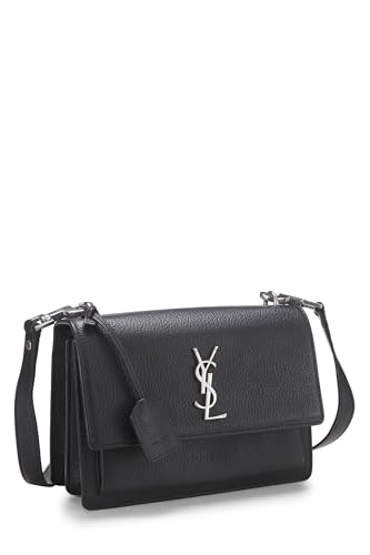 Yves Saint Laurent, Pre-Loved Black Calfskin Sunset Bag Medium, Black