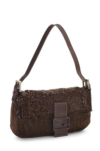 Fendi, Pre-Loved Brown Beaded Baguette, Brown