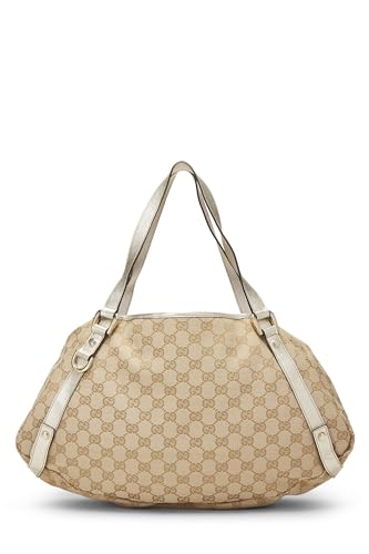 Gucci, Bolso tote de lona GG original dorado Pre-Loved, Dorado