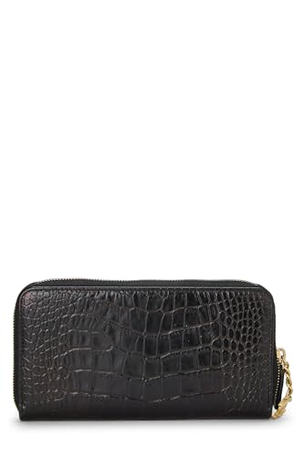 Chanel, Cartera Mademoiselle de piel de becerro con relieve negro Pre-Loved, Negro