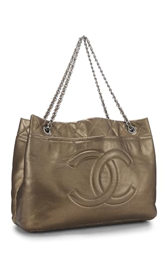 Chanel, Bolso de mano grande Pre-Loved Gold Caviar Timeless 'CC', dorado