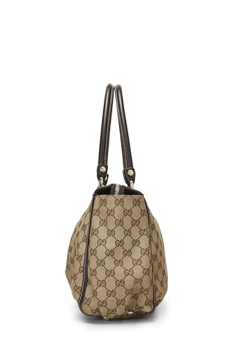 Gucci, sac fourre-tout zippé Abbey en toile GG marron d'occasion avec anneau en D, marron