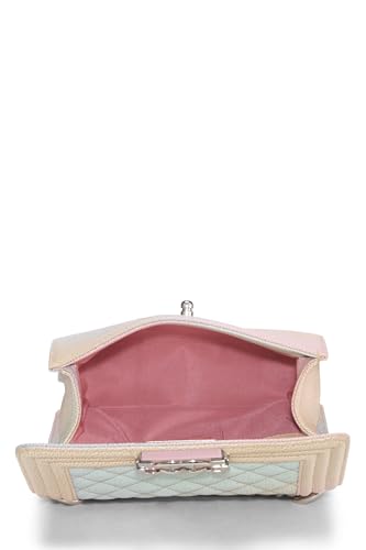 Chanel, sac à main Caviar Boy matelassé Rainbow Small, rose