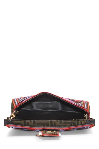 Fendi, sac baguette convertible brodé multicolore d'occasion de taille moyenne, multicolore