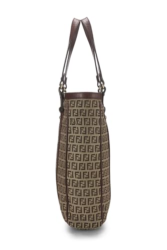 Fendi, Pre-Loved Brown Zucchino Canvas Tote Small, Brown