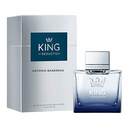 Parfums Antonio Banderas - King of Seduction - Eau de Toilette pour Homme - Longue Tenue - Parfum Masculin, Intense et Énergétique - Notes de Bergamote et de Pomme - Idéal pour la Journée - 100 ml