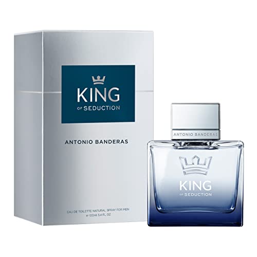 Perfumes Antonio Banderas - King of Seduction - Eau de Toilette para Hombre - Larga Duración - Fragancia Masculina, Intensa y Energética - Notas de Bergamota y Manzana - Ideal para Usar durante el Día - 3.4 Fl Oz