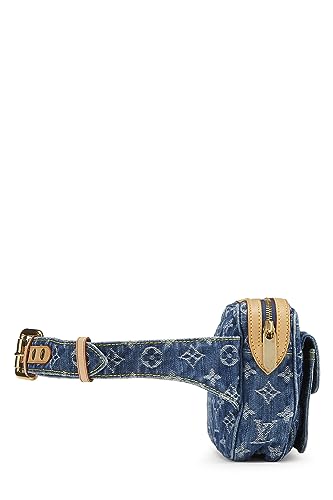 Louis Vuitton, sac banane en denim Monogram d'occasion, bleu