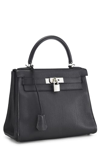 Hermès, Pre-Loved Black Togo Kelly Retourne 28, Black