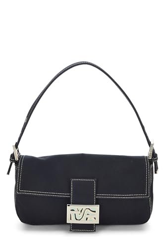 Fendi, Pre-Loved Navy Canvas Baguette, Navy