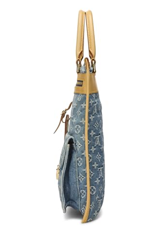 Louis Vuitton, Pre-Loved Blue Monogram Denim Flat Shopper, Blue