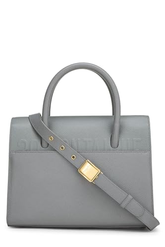 Dior, Tote mediano St Honoré de piel de becerro granulada gris Pre-Loved, Azul