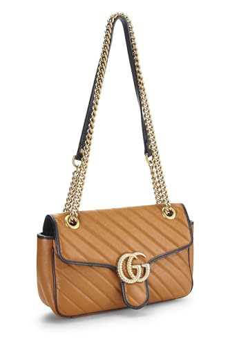 Gucci, sac à bandoulière Torchon Marmont en cuir orange d'occasion, petit modèle, orange