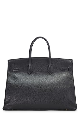 Hermès, Pre-Loved Black Ardennes Birkin 35, Black