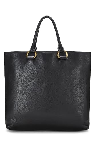 Prada, sac cabas noir Vitello Daino Phenix d'occasion, noir