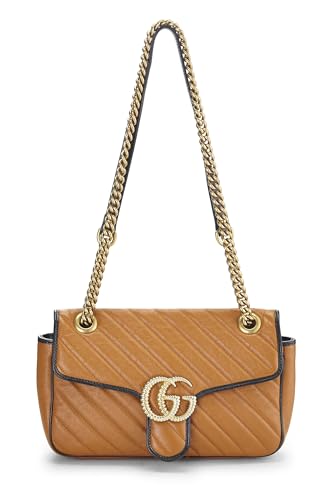 Gucci, Pre-Loved Orange Leather Torchon Marmont Shoulder Bag Small, Orange