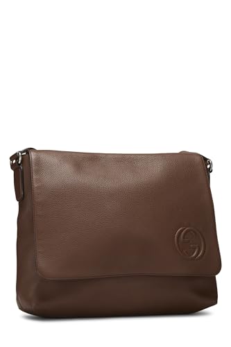 Gucci, Pre-Loved Brown Leather Soho Flap Messenger Bag, Brown