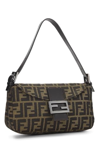 Fendi, sac à bandoulière en toile marron Zucca d'occasion, marron