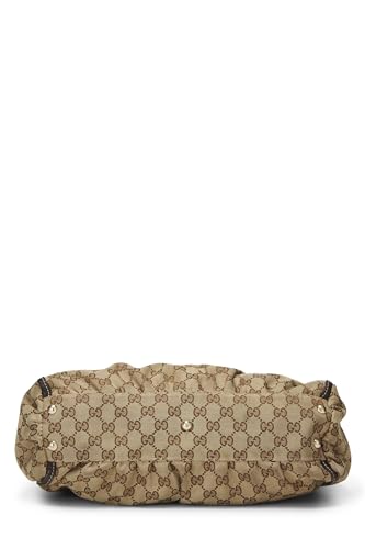 Gucci, sac fourre-tout zippé Abbey en toile GG marron d'occasion avec anneau en D, marron