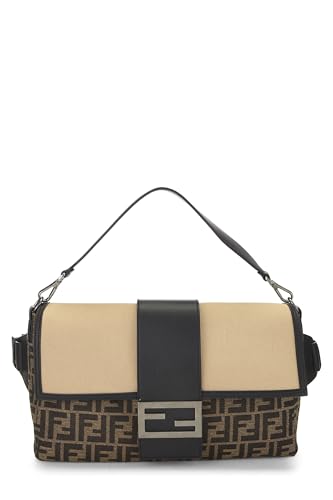 Fendi, sac ceinture convertible en toile Zucca noire d'occasion, grand modèle, noir