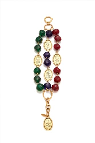 Chanel, Bracelet Gripoix doré et multicolore d'occasion, or