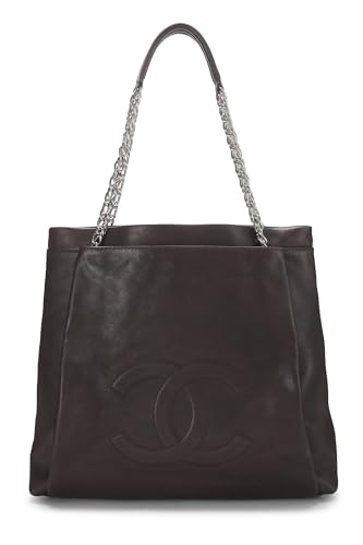 Chanel, Tote mediano Pre-Loved Brown Caviar Tuck, Marrón