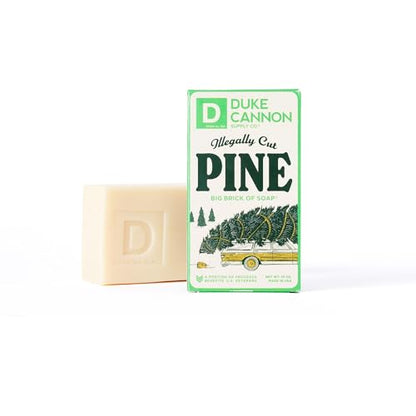 Duke Cannon Supply Co. Big Brick of Soap Bar for Men Holiday Edition Illegally Cut Pine (Fresh Split Pine Scent) Multi-Pack- Superior Grade, Extra Large, Paraben-free, Cruelty-Free, 10 oz (1 Pack)