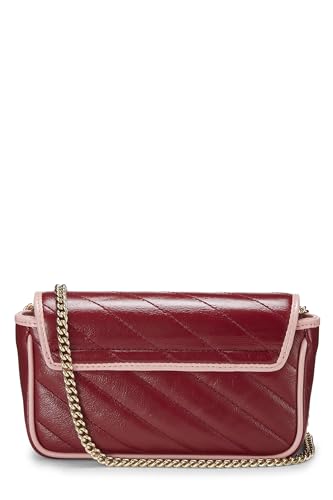 Gucci, sac à bandoulière GG Marmont en cuir rouge Torchon d'occasion, mini, multicolore