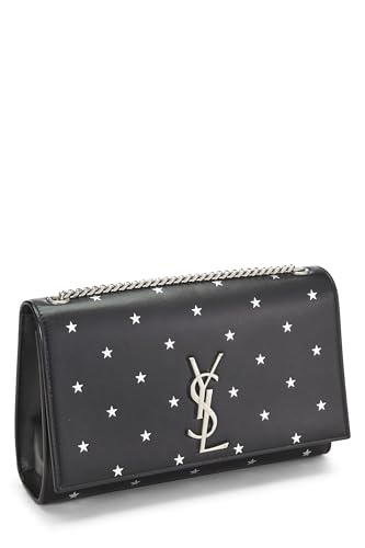 Yves Saint Laurent, Pre-Loved Black Calfskin Star Embossed Kate Medium, Black