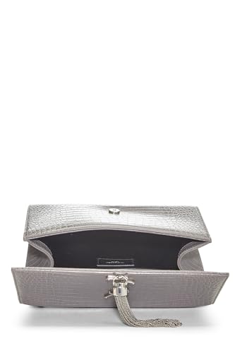 Yves Saint Laurent, Borla Kate mediana en relieve gris Pre-Loved, Gris