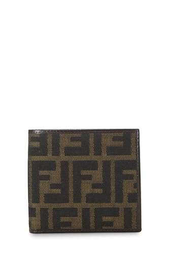 Fendi, portefeuille à deux volets en toile marron Zucca d'occasion, marron