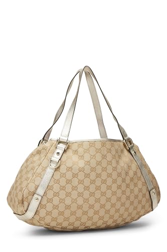 Gucci, Bolso tote de lona GG original dorado Pre-Loved, Dorado