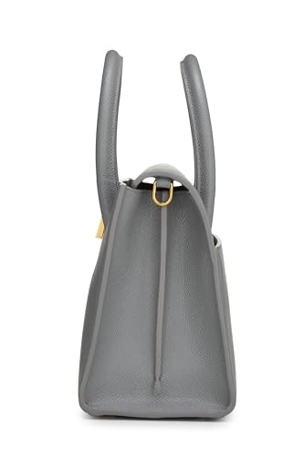 Dior, Pre-Loved Grey Grained Calfskin St Honoré Tote Medium, Blue