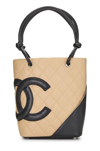 Chanel, Mini bolso tote Cambon Ligne de piel de becerro acolchado beige Pre-Loved, Beige