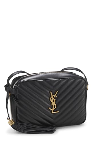 Yves Saint Laurent, sac à main Lou en cuir de veau matelassé noir d'occasion, noir