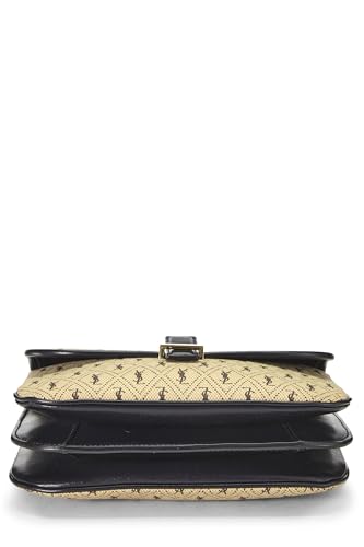 Yves Saint Laurent, Petit sac à main Le Monogramme en toile beige pré-aimé, Noir