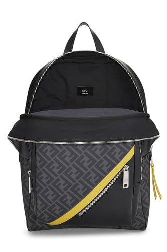 Fendi, Pre-Loved Black Zucca Coated Canvas Backpack, Black