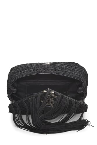 YVES SAINT LAURENT, Pre-Loved Black Knit Crochet Serpent Chain Bag Baby, Black